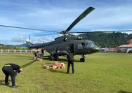 Helikopter TNI AD Kirim Logistik ke Wilayah Taput dan Tapteng