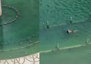 Fakta video viral pria berenang di kolam Bundaran HI, Satpol PP Jakarta buka suara