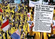 BEM UI dan 25 aliansi demo di Bundaran HI, tuntut keadilan ekonomi dan status bencana nasional