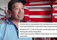 Sama-sama jadi korban gempa NTT, pemilik toko ini gratiskan susu hingga popok bayi untuk warga: Melayani yang membutuhkan