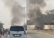 Detik-detik mobil Subaru tabrak truk di area Jalan Tol Serpong-Cinere: Baru masuk arah BSD
