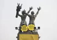Serukan kritik di Bundaran HI, 6 aktivis Greenpeace diamankan polisi