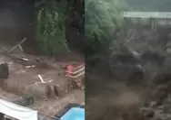 Banjir Bandang Terjang Kawasan Wisata Guci Tegal, Fasilitas Pemandian Air Panas Dilaporkan Rusak