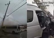 Viral Rekaman CCTV saat Hiace Alami Rem Blong di Jalur Bromo, Melaju Tanpa Kendali di Jalan Turun dan Menikung