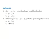 LATIHAN 1.2! KUNCI JAWABAN MATEMATIKA KELAS 12 HALAMAN 26 KURIKULUM MERDEKA JIKA Y = X2 + 2X – 1, TENTUKAN FUNGSI YANG DIHASILKAN DARI A. Y = –F(X)