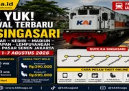 CEK YUK! Jadwal Terbaru KA Singasari Rute Blitar - Kediri - Madiun - Solo Balapan - Lempuyangan - Cirebon - Pasar Senen Periode 1–7 Agustus 2026