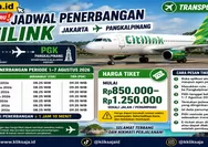 Update Terbaru! Jadwal Penerbangan Citilink Jakarta–Pangkalpinang Periode 1–7 Agustus 2026, Harga Tiket dan Cara Pesan Online