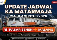 Update Terbaru! Jadwal KA Matarmaja Periode 4 – 11 Agustus 2026 Rute Pasar Senen - Bekasi - Cirebon - Purwokerto - Kroya - Kutoarjo - Solo - Malang