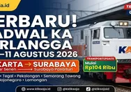 TERBARU! Jadwal KA Airlangga 4–11 Agustus 2026 Pasar Senen Jakarta – Cirebon - Tegal - Pekalongan - Semarang Tawang - Cepu - Surabaya Pasarturi 