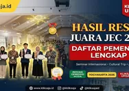 Hasil Jogja Essay Competition JEC 2026, Daftar Juara, Rangkaian Acara, dan Komitmen Mendorong Inovasi Generasi Muda