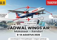 Simak Jadwal Penerbangan Wings Air Makassar – Kendari Periode 8–14 Agustus 2026, Lengkap Harga Tiket