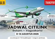 Catat! Jadwal Citilink Batam ke Yogyakarta 8–14 Agustus 2026, Jam Berangkat, Jam Tiba, dan Cara Booking Online