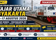Rencanakan Perjalanan dengan KA Fajar Utama Yogyakarta 11–17 Agustus 2026 Rute Pasar Senen - Bekasi - Cirebon - Purwokerto - Wates - Yogyakarta