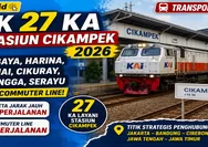 Cek 27 KA di Stasiun Cikampek 2026: Jayabaya, Harina, Ciremai, Cikuray, Airlangga, Serayu hingga Commuter Line
