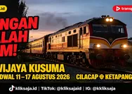 Jangan Sampai Salah Jam! Jadwal KA Wijaya Kusuma Periode 11 – 17 Agustus 2026 Rute Cilacap – Kebumen – Kutoarjo – Yogyakarta – Solo – Ketapang