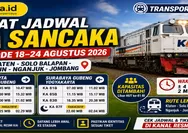 Catat Jadwal KA Sancaka Periode 18–24 Agustus 2026 Rute Klaten - Solo Balapan - Madiun - Nganjuk - Jombang