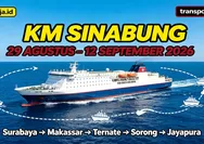 Cek Jadwal KM Sinabung Periode 29 Agustus – 12 September 2026 Rute Surabaya - Makassar - Baubau - Banggai, - Bitung - Ternate - Bacan - Jayapura