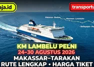 Cek Sebelum Berangkat! Jadwal KM Lambelu Periode 24–30 Agustus 2026 Rute Makassar - Baubau - Maumere - Larantuka - Balikpapan - Tarakan