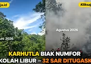 Karhutla Biak Numfor Papua Belum Mereda, Sekolah Libur dan 32 Personel SAR Disiapkan untuk Penanganan Kebakaran