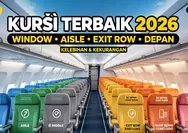 Posisi Kursi Pesawat Terbaik 2026, Ini Kelebihan dan Kekurangan Window, Aisle, Exit Row hingga Kursi Depan