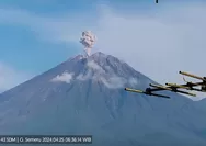Gunung Semeru 4 Kali Erupsi Hari Ini, Lontarkan Abu Vulkanik Setinggi 1 Kilometer