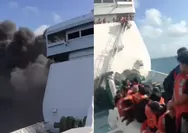 KMP Mutiara Sentosa 2 Terbakar: Kapal Hampir Habis Dilalap Api, Penumpang Berkumpul Pakai Pelampung Tunggu Evakuasi
