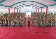 Pastikan Kesiapan Prajurit, Wapang TNI Bersama Menhan Tinjau Marshalling Area Yonif TP 937/Satria Kalijaga