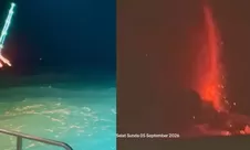 Sudah berada di Selat Sunda sehari sebelum erupsi, pemancing ini bagikan situasi detik-detik Gunung Anak Krakatau muntahkan lava pijar