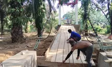 Pembangunan Jembatan Gantung Perintis Garuda di Desa Pagar Ruyung, Bengkulu Utara  Segera Rampung