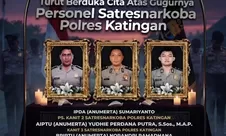 Tiga Personel Polri Gugur Bertugas Ungkap Kasus Narkoba di Katingan, Dianugerahi Kenaikan Pangkat Anumerta