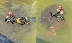 Viral Niat Menjala Ikan Malah Dapat Dua Sepeda Motor di Dasar Sungai