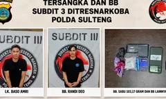 Petani dan Mahasiswa Bawa Sabu 103 Gram Ditangkap Polda Sulteng