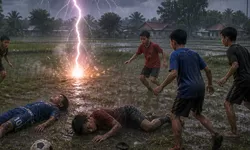 Tragis, Dua Bocah Tersambar Petir Saat Main Bola di Rancabungur Bogor, Satu Meninggal