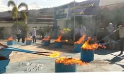 Bea Cukai Luwuk Musnahkan 398.224 Rokok dan 84,45 Liter MMEA Ilegal