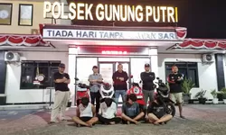 Jual Beli Motor Tanpa Dokumen Dibongkar Polsek Gunung Putri, 4 Orang Diamankan