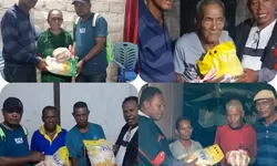 Jems Masela Bagikan Beras Untuk Lansia di Desa Alusi Tamrian