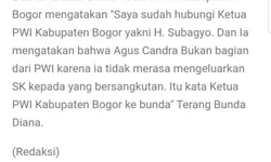 Ketua PWI Kabupaten Bogor Minta Bunda Diana Beri Penjelasan Terkait Pernyataan Yang Tayang disebuah Link Blogspot