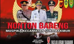 Nobar Semifinal Piala Asia Bersama Muspika Kecamatan Sukamakmur