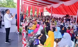 Presiden Jokowi Serahkan BLT El Nino di Kantor Pos Genteng