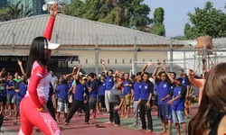 Senam Sehat Pola Hidup WBP Rutan Depok.