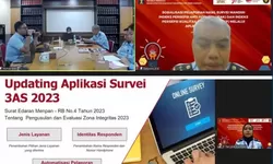 Rutan Kelas 1 Depok ikuti kegiatan Sosialisasi Pelaporan Hasil Survei Mandiri Secara Virtual.