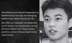 BWF Rilis Ucapan Belasungkawa Terkait Meninggalnya Atlet Bulutangkis Zhang Zhi Jie