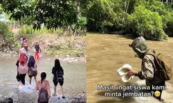 Tak Lagi Berenang ke Sekolah, Jembatan Siswa SD Bainaa Barat Mulai Dibangun TNI