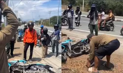 Gagal Gondol 8 Tabung Gas, Pencuri di Palu Utara Tinggalkan Motor Hingga Dibakar Warga