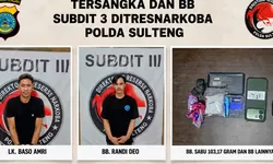 Petani dan Mahasiswa Bawa Sabu 103 Gram Ditangkap Polda Sulteng