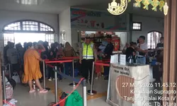 Personel Polres Tanjung Balai Perketat Pengamanan di Stasiun Kereta Api