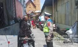 Satlantas Polres Langkat Laksanakan Patroli Pengamanan Ibadah Wafat Yesus Kristus, Situasi Aman dan Kondusif