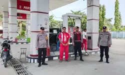 Polres Tanjung Balai Jamin Keamanan dan Kelancaran Arus BBM di SPBU Alteri.