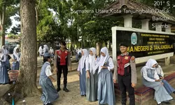 Sat Samapta Polres Tanjung Balai Sambangi Siswa SMAN 2 Cegah Tawuran dan Bullying.