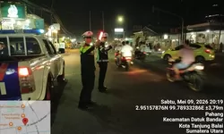 Sat Lantas Polres Tanjung Balai Gelar "Blue Light Patrol" di Titik Rawan